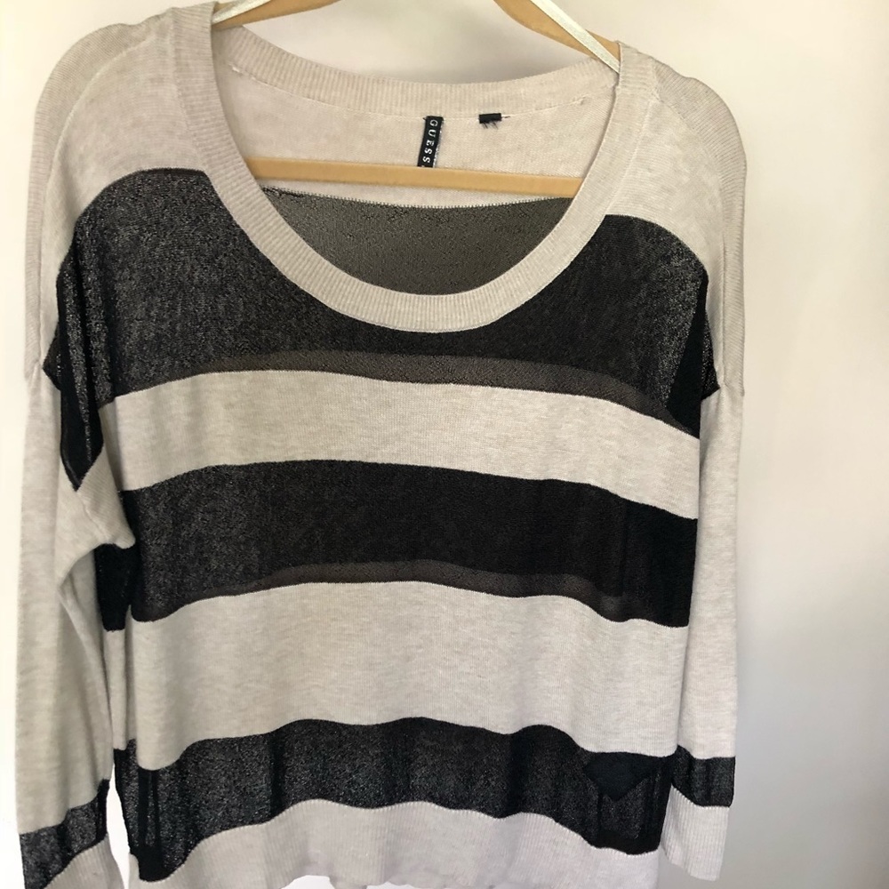 Guess mesh striped sweater